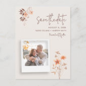 Carte Postale Faire-part Wildlfower Boho Mariage QR Code Enregistrer la dat (Devant)