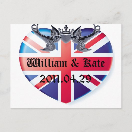 Carte Postale Faire-part William & Kate 2011.04.29 Enregistrer La Date (Devant)
