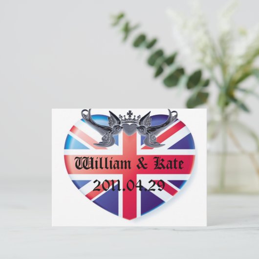 Carte Postale Faire-part William & Kate 2011.04.29 Enregistrer La Date (Debout devant)