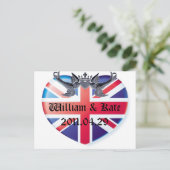 Carte Postale Faire-part William & Kate 2011.04.29 Sauvegarder la date (Debout devant)
