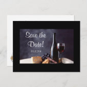 Carte Postale Faire-part Wine_Fromage Enregistrez la date ! (Devant / Derrière)