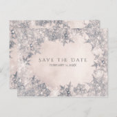 Carte Postale Faire-part Winter Wonderland Snowflakes Cream Enregistrer la (Devant / Derrière)