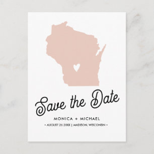 Carte Postale Faire-part WISCONSIN Mariage de Destination TOUTE COULEUR