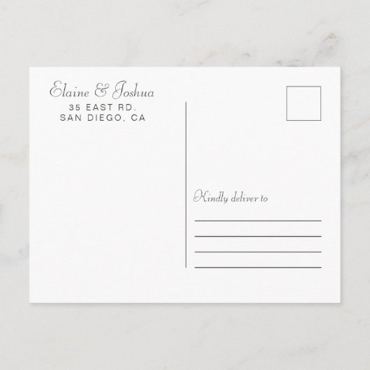 Carte Postale Faire-part Woodland Deer Floral Antler Enregistrer la date (Dos)