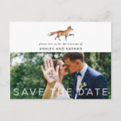 Carte Postale Faire-part Woodland Fox Wedding Enregistrer La Date Photo (Devant)