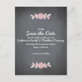 Carte Postale Faire-part Wreath florale Chalkboard Enregistrer la date (Devant)