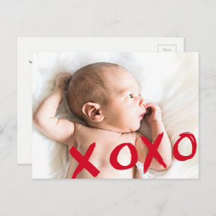 Carte Postale Faire-part XOXO Valentine's Baby photo personnalisée
