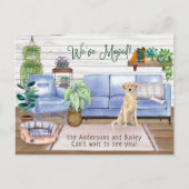 Carte Postale Faire-part Yellow Labrador Retriever New Home Moving        (Devant)