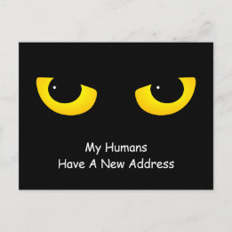 Carte Postale Faire-part Yeux De Chat Mes Humains Ont Une Nouvelle Adresse
