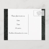 Carte Postale Faire-part Zebra Rhinestone cuir noir Enregistrer la date (Dos)