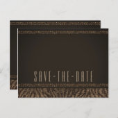 Carte Postale Faire-part Zebra Sparkle Brown Gold Glam Enregistrer la date (Devant / Derrière)