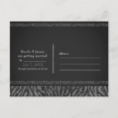 Carte Postale Faire-part Zebra Sparkle Silver & Black Glam Enregistrer la d (Dos)