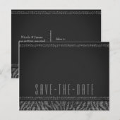 Carte Postale Faire-part Zèbre Étincelle Argent & Noir Glam Enregistrer la (Devant / Derrière)