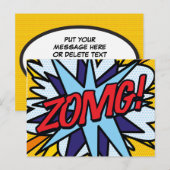 Carte Postale Faire-part ZOMG Votre Bulle de Discussion Fun Rétro (Devant / Derrière)