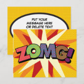 Carte Postale Faire-part ZOMG Votre Bulle de Discussion Message Fun Rétro (Devant / Derrière)