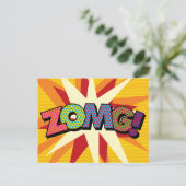 Carte Postale Faire-part ZOMG Votre Bulle de Discussion Message Fun Rétro (Debout devant)