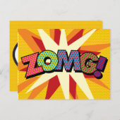 Carte Postale Faire-part ZOMG Votre Bulle De Texte De Discours Drôle Rétro (Devant / Derrière)