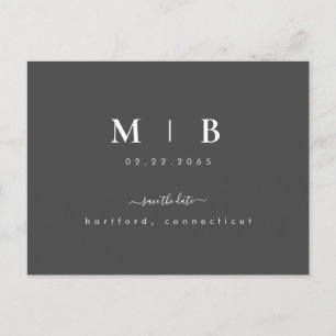 Carte Postale Faire Simple Initiale Florale Grise Enregistrer la
