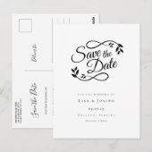 Carte Postale Faire simple script noir et blanc enregistrer la d (Devant / Derrière)