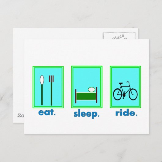 Carte Postale faire un tour de sommeil Cyclicst, cadeaux de vélo (Devant / Derrière)