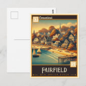 Carte Postale Fairfield, Connecticut | VINTAGE (Devant / Derrière)