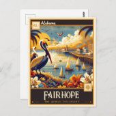 Carte Postale Fairhope, Alabama | VINTAGE (Devant / Derrière)