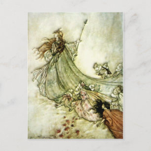 Carte Postale Fairies Away - Arthur Rackham