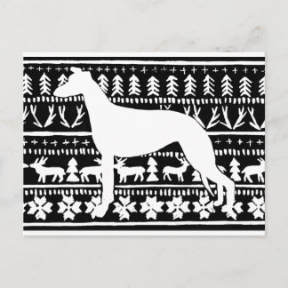 Carte Postale Fairisle Sighthththththnium Noël Linocut