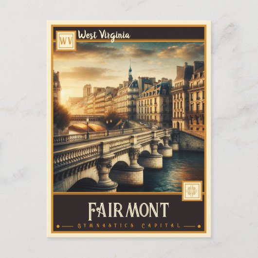 Carte Postale Fairmont, Virginie-Occidentale | VINTAGE (Devant)