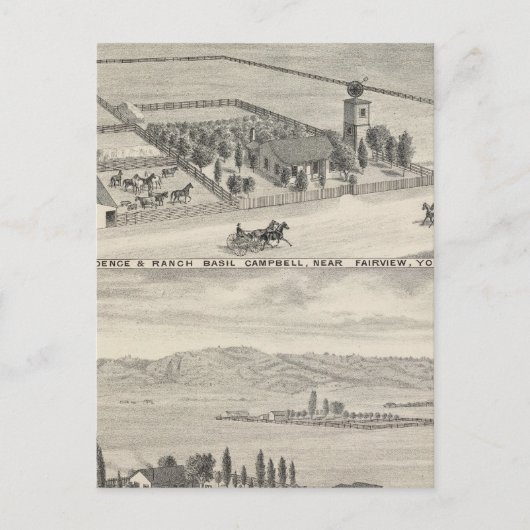 Carte Postale Fairview res, ranchs (Devant)