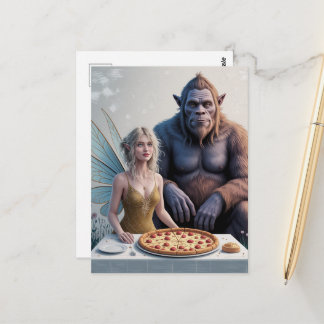 Carte Postale Fairy and a Sasquatch Pizza Party in the Woods