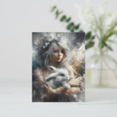 Carte Postale Fairy and Her Adorable Rabbit (Debout devant)