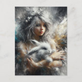 Carte Postale Fairy and Her Adorable Rabbit (Devant)