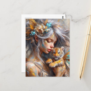 Carte Postale Fairy and her Baby Tiger Fairy