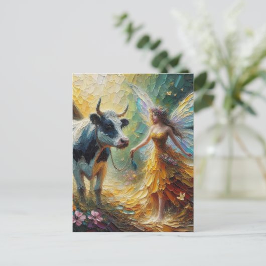 Carte Postale Fairy and her Cow (Debout devant)