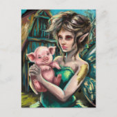 Carte Postale Fairy and her Piglet on the Farm (Devant)