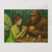 Carte Postale Fairy and Sasquatch Manger Cheeseburgers (Devant)