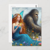 Carte Postale Fairy and Sasquatch Picnic (Devant / Derrière)