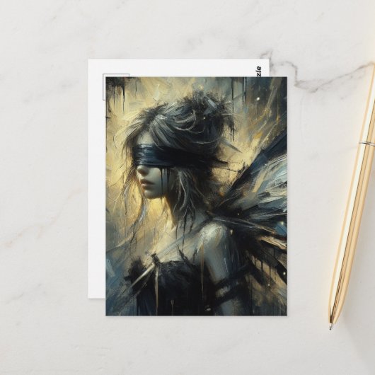 Carte Postale Fairy Blindfoled (Devant/Arrière en situation)