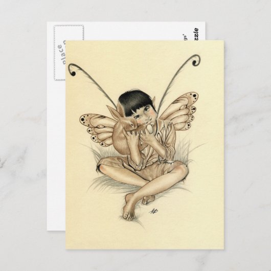 Carte postale Fairy Boy Bunny (Devant / Derrière)