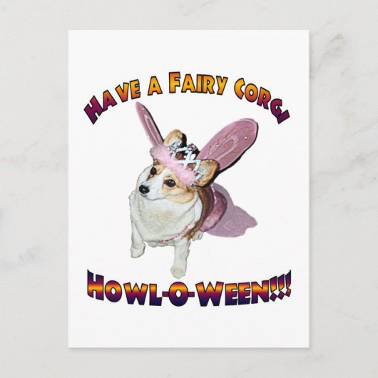 Carte Postale Fairy Corgi Howl-o-ween (Devant)