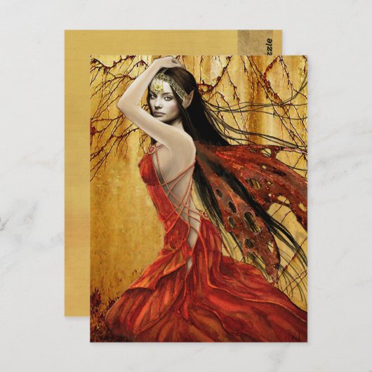 Carte postale Fairy d'automne (Devant / Derrière)