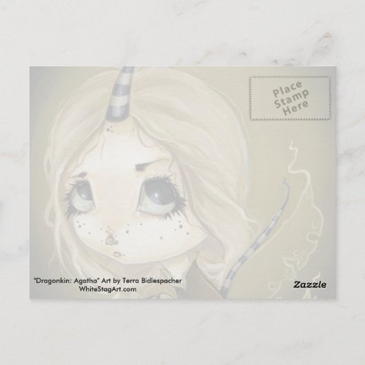 Carte postale Fairy Dragon vert (Dos)