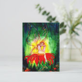 CARTE POSTALE FAIRY DREAMING SUR LA FLEURS (Debout devant)