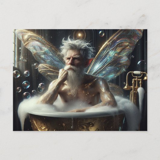 Carte Postale Fairy Elder man dans le Bubblebath (Devant)