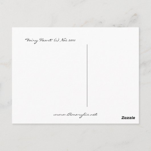 Carte Postale Fairy Heart (Dos)
