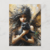 Carte Postale Fairy Holding a mignon Kitten (Devant)