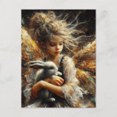 Carte Postale Fairy Holding a Young Rabbit (Devant)