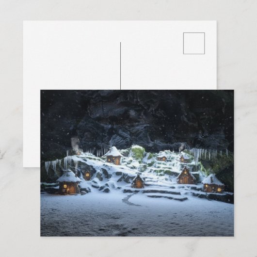 Carte Postale Fairy Homes in a Winter Hollow Chirstmas (Devant / Derrière)