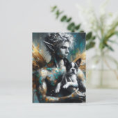 Carte Postale Fairy Homme Avec Boston Terrier Puppy (Debout devant)